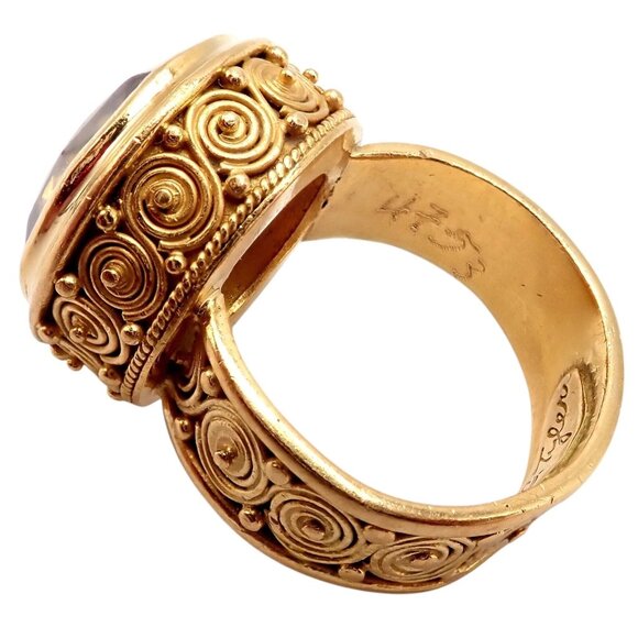 Carolyn Tyler 22k Yellow Gold Seven Seas Large Golden Yellow Zircon Ring - Picture 3 of 15